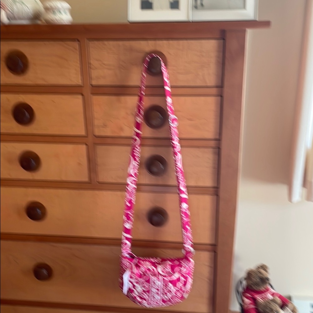 Pink and White Patterned Shoulder Bag